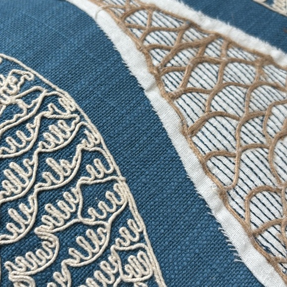 At Home Ty Pennington embroidered fish, burlap trim,rectangle,fiber filled - Picture 3 of 7